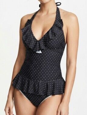 ​Vintage 1950s Aesthetic Polka Dot Swimsuit Size Medium 8/10